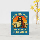 All Cool People Are Born In December Birthday Chri カード (黄色い花)