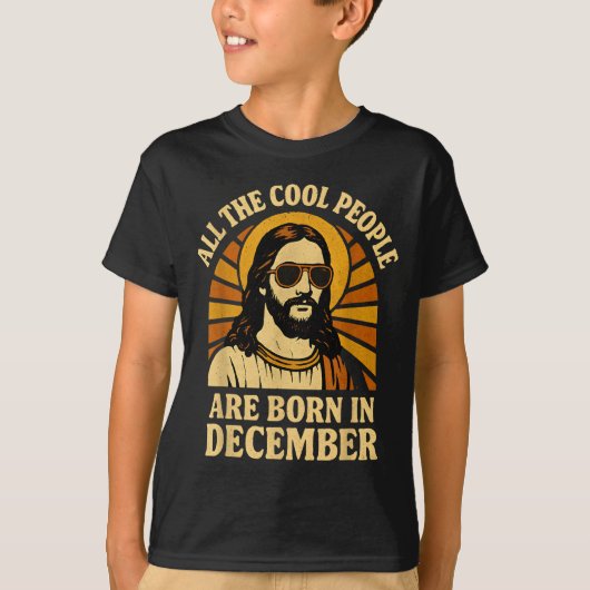 All Cool People Are Born In December Birthday  Tシャツ (正面)