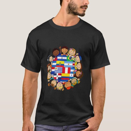 All Countries Flags Children Hispanic Heritage Mon Tシャツ (正面)