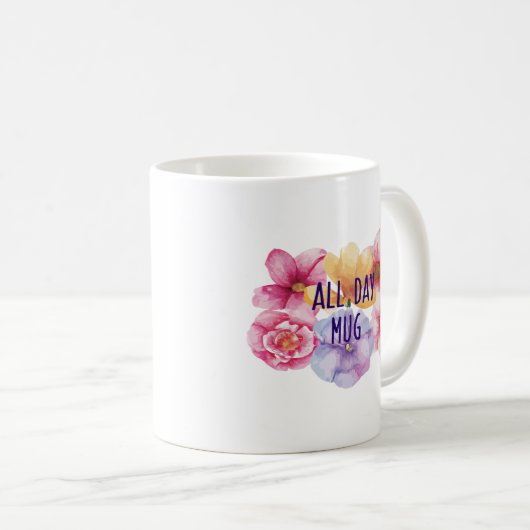 All Day Mug – Blumenliebe im Everyday-Stil コーヒーマグカップ (正面右)