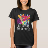 All Day On My Bi cycle Bisexual Rainbow Pride LGBT Tシャツ (正面)