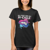 All Day On My Bi cycle Bisexual Rainbow Pride LGBT Tシャツ (正面)