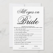 All eyes on Bride Simple Bridal Shower Game 招待状 (正面)