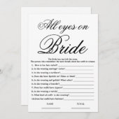 All eyes on Bride Simple Bridal Shower Game 招待状 (正面/裏面)