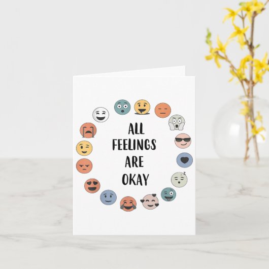All Feelings Are Okay School Teacher Psychologist  カード (黄色い花)
