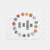 All Feelings Are Okay School Teacher Psychologist  フリースブランケット (正面(横))