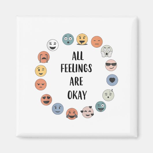 All Feelings Are Okay School Teacher Psychologist マグネット (正面)
