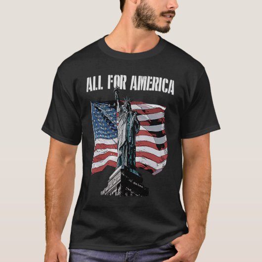 All for America Independence 4th of July Freedom 1 Tシャツ (正面)
