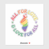 All for Love & Love for Allプライドレインボー シール (シート)