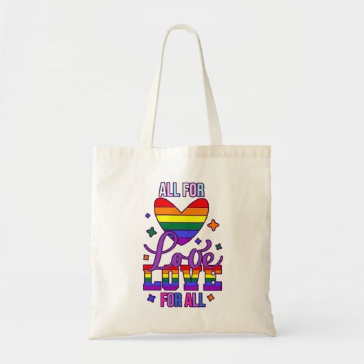 All For Love Love For All - LGBTQ+プライド トートバッグ (正面)