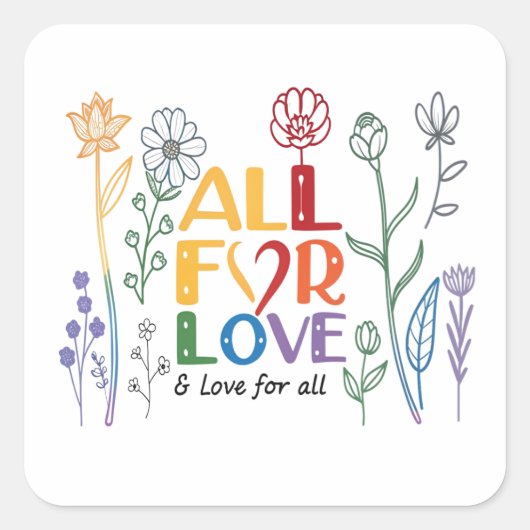 All For Love Squareステッカー スクエアシール (正面)