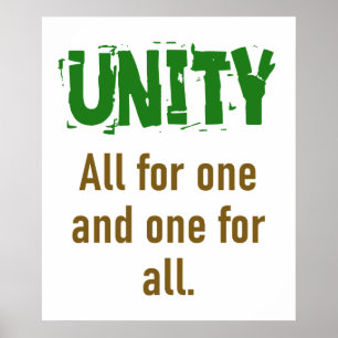 All For One And One For All - Unity引用文 ポスター