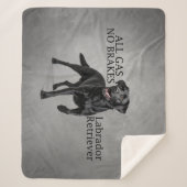 All Gas No Brakes Black Lab シェルパブランケット (正面)