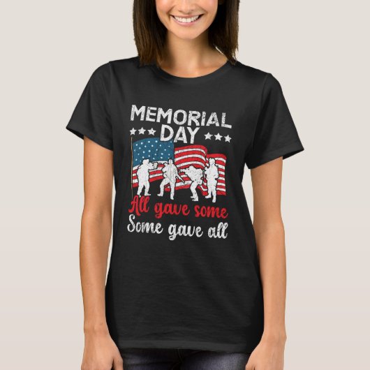 All Gave Some Some Gave All USA Flag American Memo Tシャツ (正面)