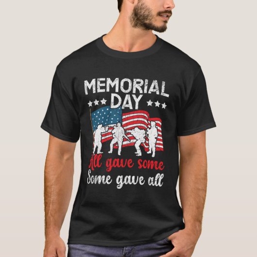 All Gave Some Some Gave All USA Flag American Memo Tシャツ (正面)