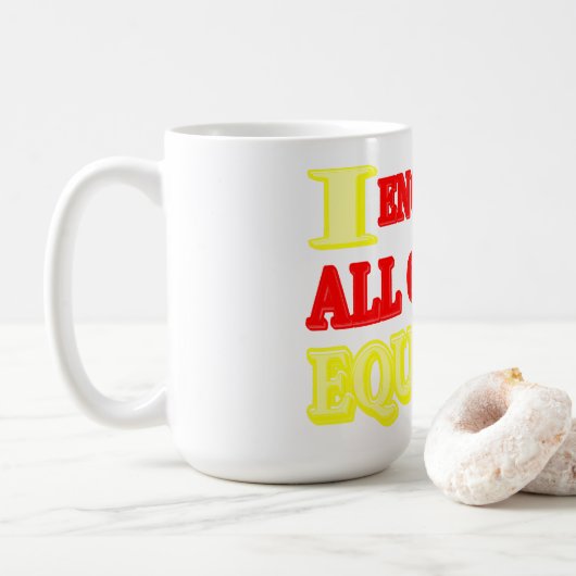 "ALL GENDERS EQUALITY"式デザイン。買今 コーヒーマグカップ (ドーナツ)