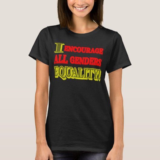 "ALL GENDERS EQUALITY"式デザイン。買今 Tシャツ (正面)