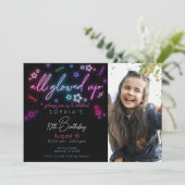 All Glowed Up Glow in the Dark Birthday Invitation 招待状 (スタンド正面)