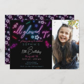 All Glowed Up Glow in the Dark Birthday Invitation 招待状 (正面/裏面)