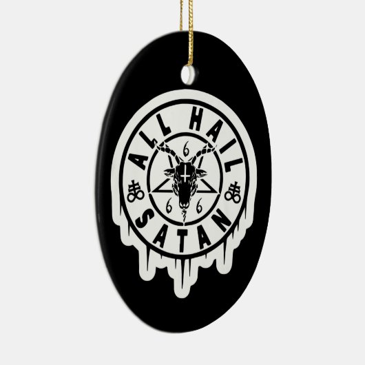 All Hail Satan 666 Baphometヤギの頭サタン・パガ セラミックオーナメント (右)