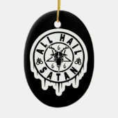 All Hail Satan 666 Baphometヤギの頭サタン・パガ セラミックオーナメント (正面)