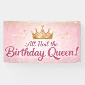  All Hail the Birthday Queen birthday Party banner 横断幕 (横)