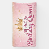  All Hail the Birthday Queen birthday Party banner 横断幕 (縦)