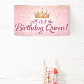  All Hail the Birthday Queen birthday Party banner 横断幕 (インサイチュ)