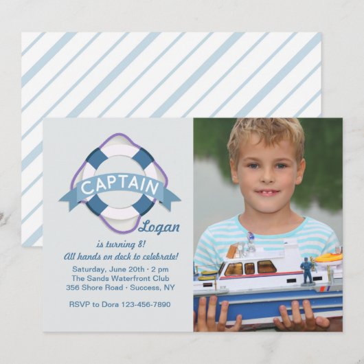 All Hands On Deckフォト招待状 招待状 (正面/裏面)