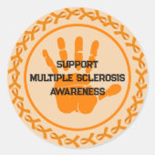 All Hands Support MS認識度ステッカー ラウンドシール (正面)