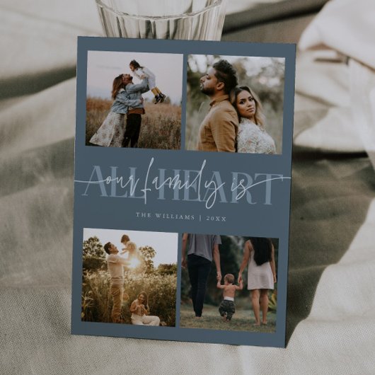 All Heart Slate Blue Photo Valentines Day シーズンカード