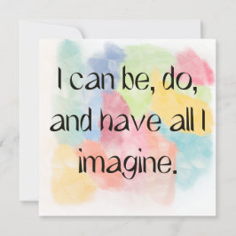 All I Imagine Watercolor Quote Art Card シーズンカード