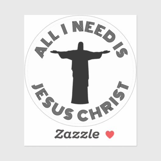 All I Need Is Jesus Christ - v2 (black) シール (シート)