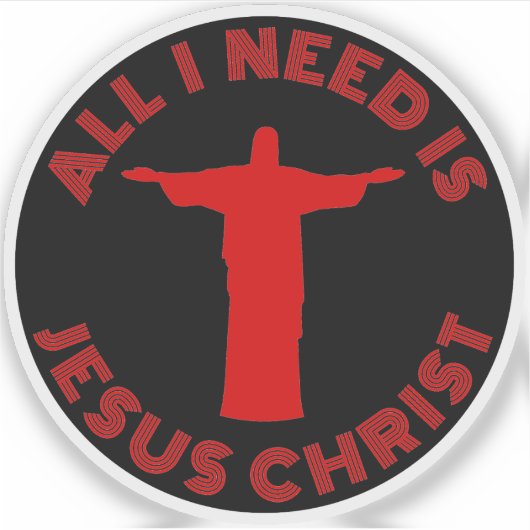 All I Need Is Jesus Christ - v2 (red) シール (正面)