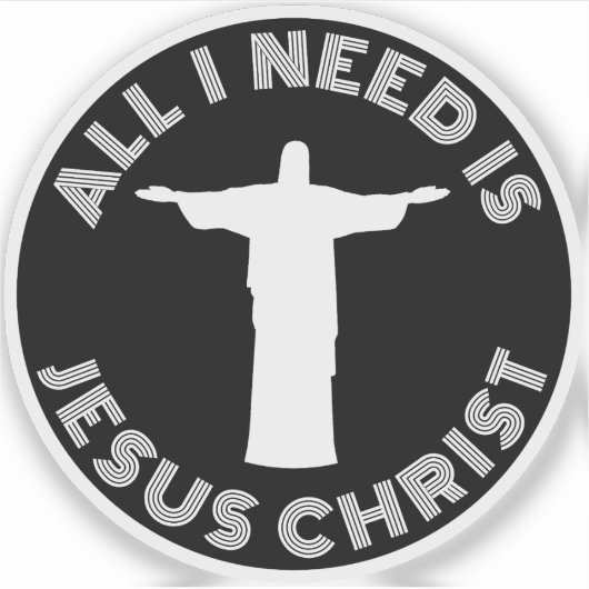 All I Need Is Jesus Christ - v2 (white) シール (正面)