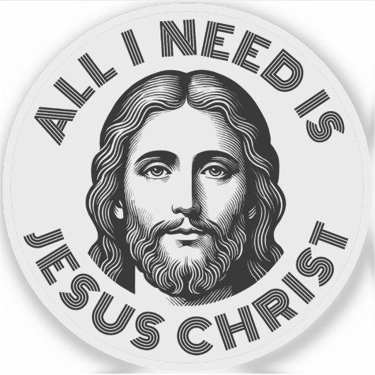 All I Need Is Jesus Christ - v3 (black) シール (正面)