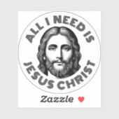 All I Need Is Jesus Christ - v3 (black) シール (シート)