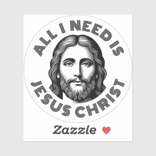 All I Need Is Jesus Christ - v3 (black) シール (シート)