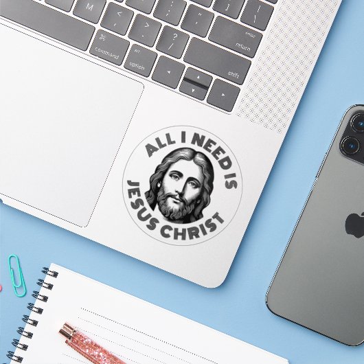 All I Need Is Jesus Christ - v3 (black) シール (ノートパソコンとiPhone)