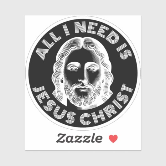 All I Need Is Jesus Christ - v3 (white) シール (シート)