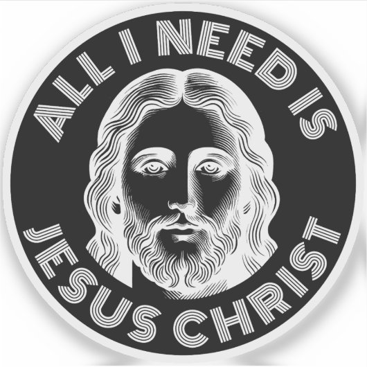 All I Need Is Jesus Christ - v3 (white) シール (正面)