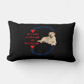 All I Need Is LOVE and a Yellow Lab Lumbar Pillow ランバークッション (正面)