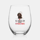 All I Need Is Love and My Boykin Spaniel  ステムなしワイングラス (裏面)