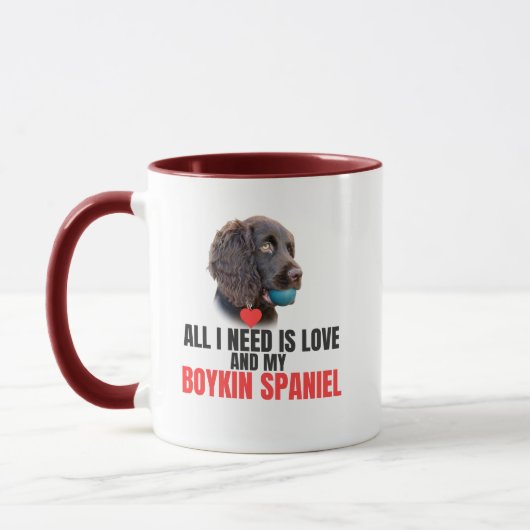 All I Need Is Love and My Boykin Spaniel Gift マグカップ (左)