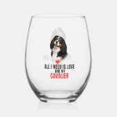 All I Need Is Love and My Cavalier  ステムなしワイングラス (裏面)