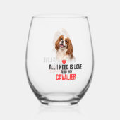 All I Need Is Love and My Cavalier  ステムなしワイングラス (裏面)