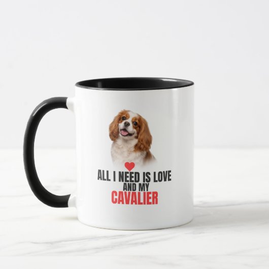 All I Need Is Love and My Cavalier Mug マグカップ (左)