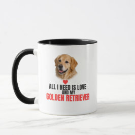 All I Need Is Love and My Golden Retriever Mug マグカップ