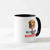 All I Need Is Love and My Golden Retriever Mug マグカップ (正面右)