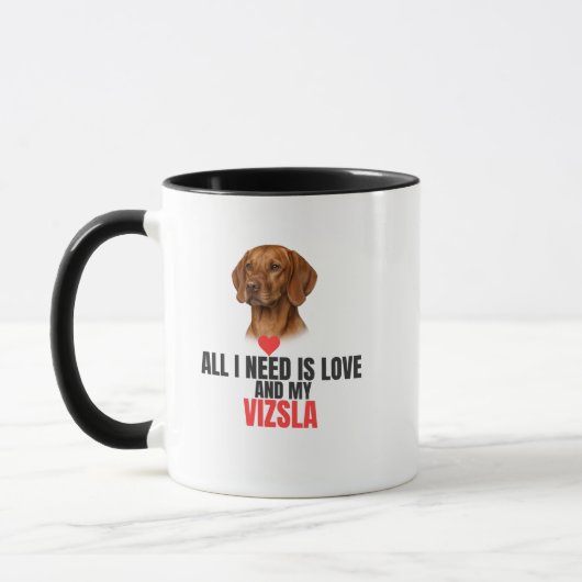 All I Need Is Love and My Vizsla Coffee マグカップ (左)